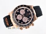 Rolex Daytona 126515 Rose QF 40mm Diamonds Black Dial Oysterflex Super Clone 4131 ETA