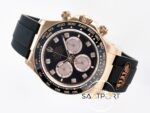 Rolex Daytona 126515 Rose QF 40mm Diamonds Black Dial Oysterflex Super Clone 4131 ETA