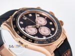 Rolex Daytona 126515 Rose QF 40mm Diamonds Black Dial Oysterflex Super Clone 4131 ETA