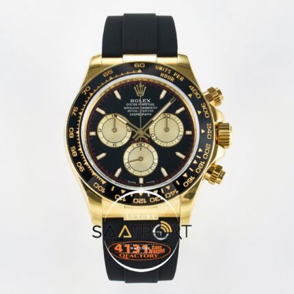 Rolex Daytona 126518 QF 40mm Black Gold Dial Oysterflex Strap Super Clone 4131 ETA