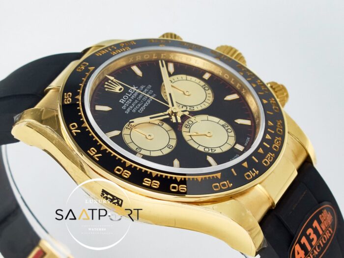 Rolex Daytona 126518 QF 40mm Black Gold Dial Oysterflex Strap Super Clone 4131 ETA