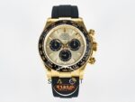 Rolex Daytona 126518 QF 40mm Yellow Gold Dial Oysterflex Strap Super Clone 4131 ETA