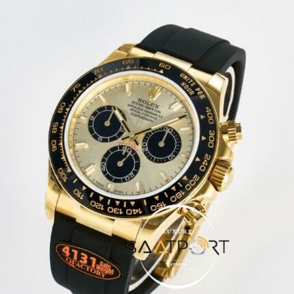 Rolex Daytona 126518 QF 40mm Yellow Gold Dial Oysterflex Strap Super Clone 4131 ETA