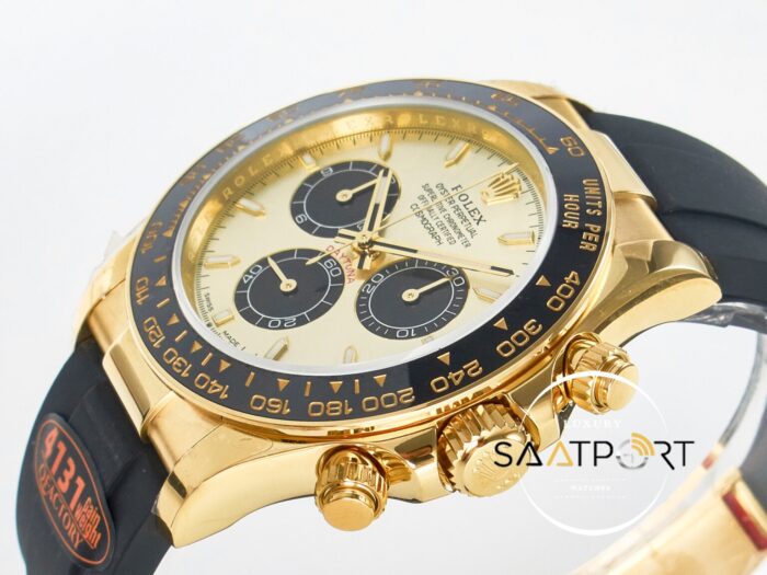 Rolex Daytona 126518 QF 40mm Yellow Gold Dial Oysterflex Strap Super Clone 4131 ETA