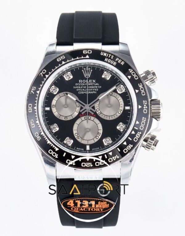 Rolex Daytona 126519 QF Silver Diamonds Dial 904L 40mm Oysterflex 4131 Super Clone ETA
