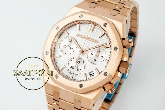 Audemars Piguet Royal Oak Rose 26320OR Gümüş Kadran APS Factory 4401 Super Clone ETA