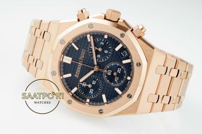 Audemars Piguet Royal Oak Rose Kasa 26240OR Mavi Kadran APS Factory 4401 Super Clone ETA