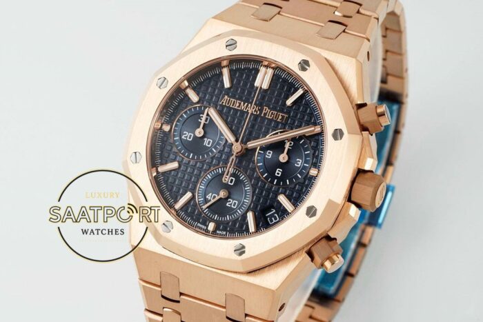 Audemars Piguet Royal Oak Rose Kasa 26240OR Mavi Kadran APS Factory 4401 Super Clone ETA