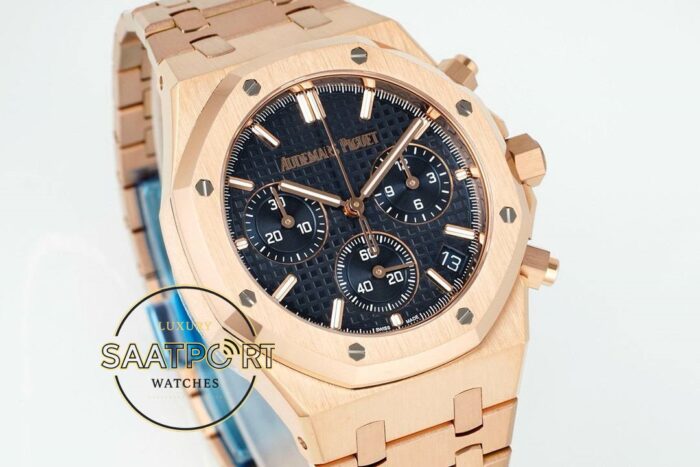 Audemars Piguet Royal Oak Rose Kasa 26240OR Mavi Kadran APS Factory 4401 Super Clone ETA