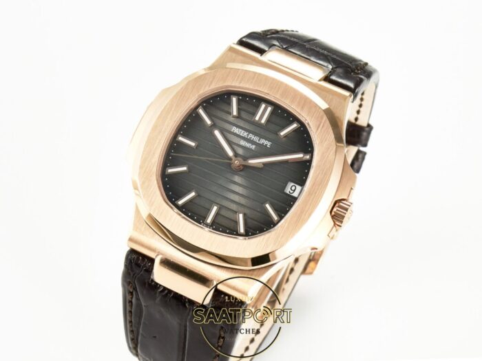 Patek Philippe Rose Nautilus 5711 Deri Kordon 3k Factory Super Clone Eta