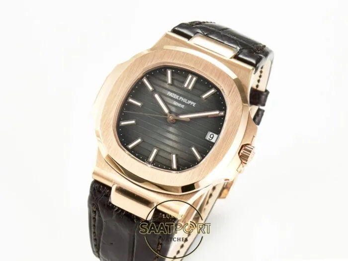 Patek Philippe Rose Nautilus 5711 Deri Kordon 3k Factory Super Clone Eta