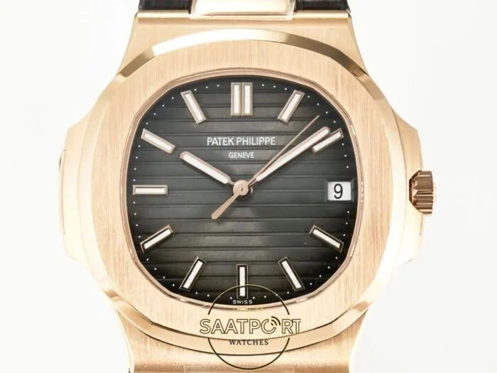 Patek Philippe Rose Nautilus 5711 Deri Kordon 3k Factory Super Clone Eta