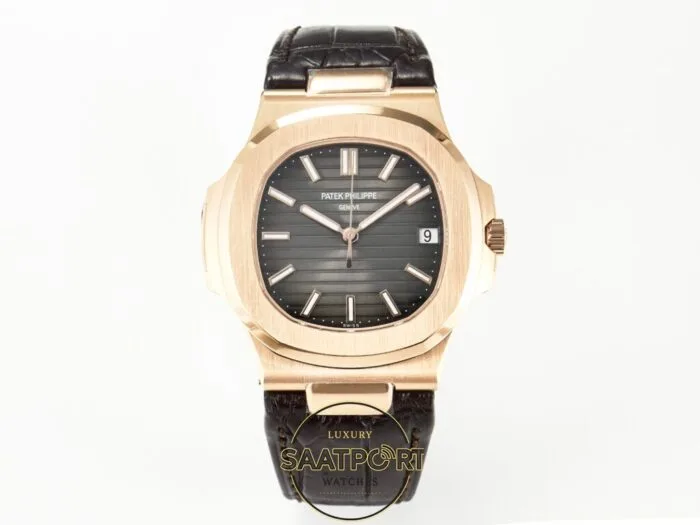 Patek Philippe Rose Nautilus 5711 Deri Kordon 3k Factory Super Clone Eta