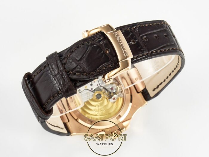 Patek Philippe Rose Nautilus 5711 Deri Kordon 3k Factory Super Clone Eta