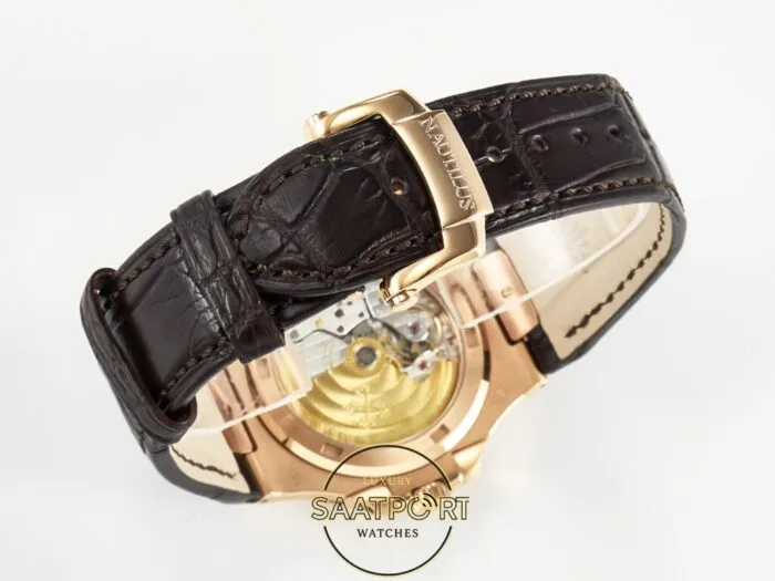 Patek Philippe Rose Nautilus 5711 Deri Kordon 3k Factory Super Clone Eta