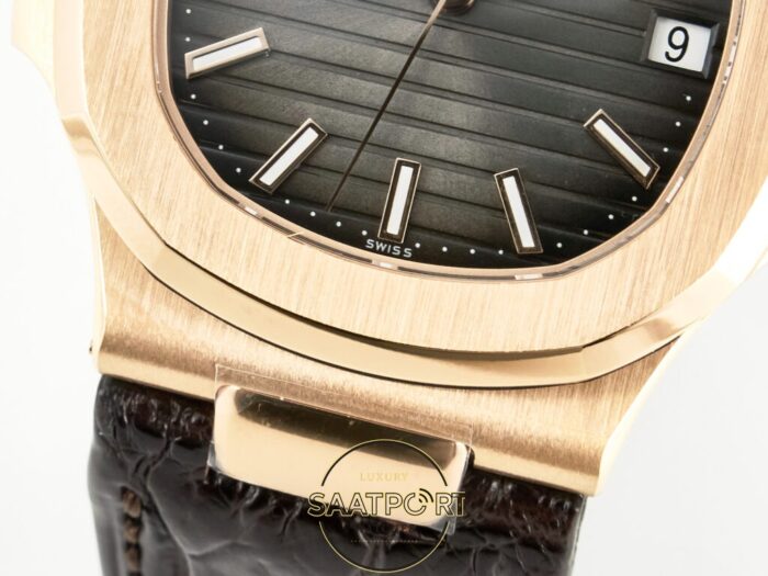 Patek Philippe Rose Nautilus 5711 Deri Kordon 3k Factory Super Clone Eta