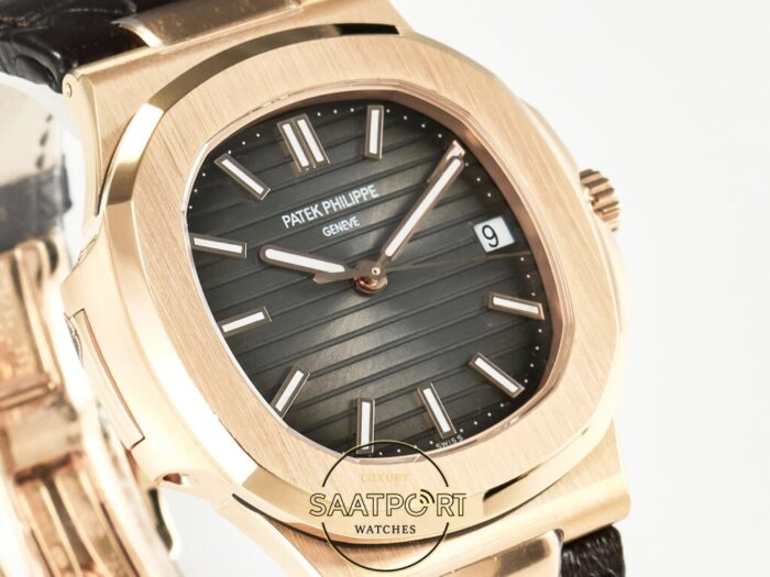 Patek Philippe Rose Nautilus 5711 Deri Kordon 3k Factory Super Clone Eta