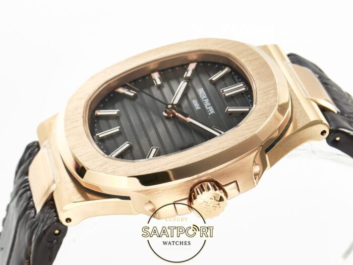 Patek Philippe Rose Nautilus 5711 Deri Kordon 3k Factory Super Clone Eta