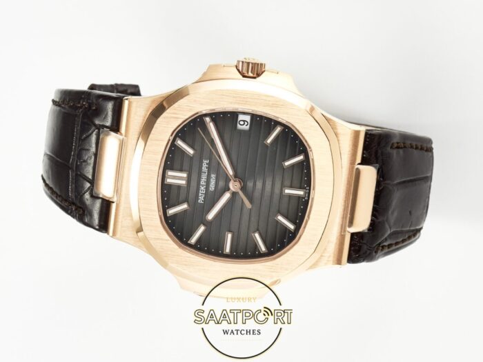 Patek Philippe Rose Nautilus 5711 Deri Kordon 3k Factory Super Clone Eta