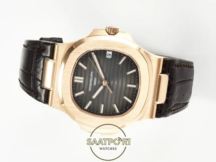 Patek Philippe Rose Nautilus 5711 Deri Kordon 3k Factory Super Clone Eta
