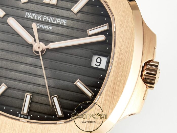 Patek Philippe Rose Nautilus 5711 Deri Kordon 3k Factory Super Clone Eta