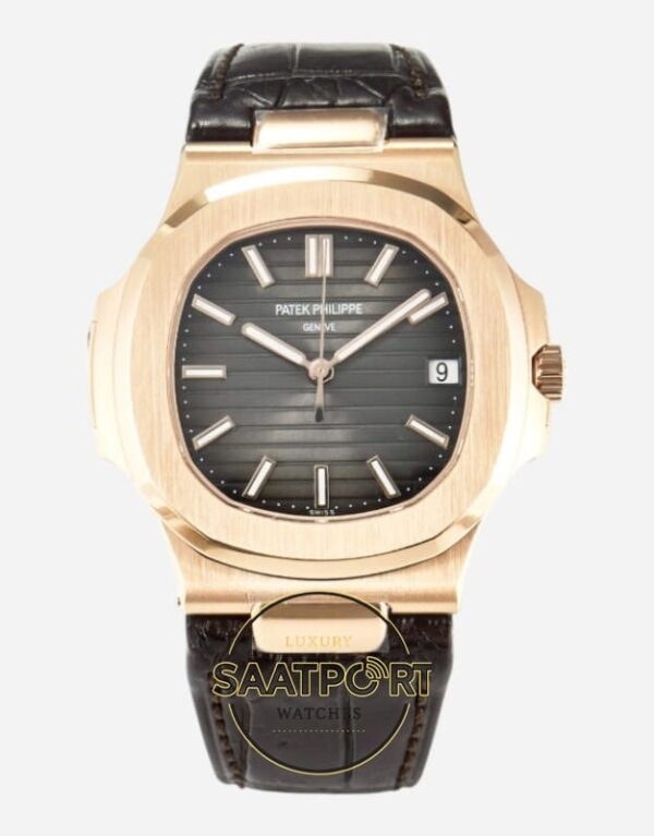 Patek Philippe Rose Nautilus 5711 Deri Kordon 3k Factory Super Clone Eta