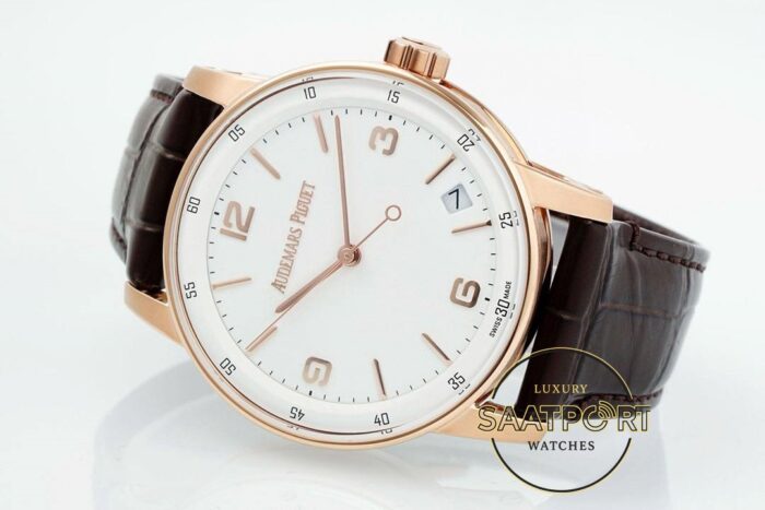 Audemars Piguet CODE 11.59 Beyaz Kadran 15210OR 41mm Rose APS Factory 4302 Super Clone ETA