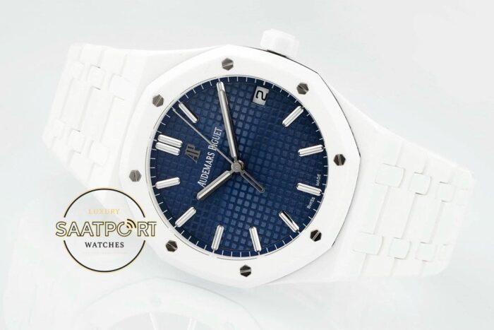 Audemars Piguet Royal Oak 15503BC Mavi Kadran APS Factory Full Seramik 4302 Super Clone ETA