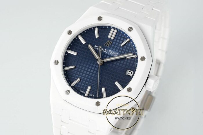 Audemars Piguet Royal Oak 15503BC Mavi Kadran APS Factory Full Seramik 4302 Super Clone ETA