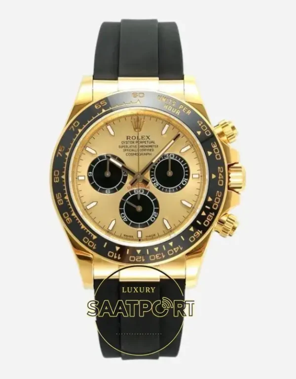 Rolex Daytona 126518 Gold 904L Kasa Gold Kadran Oysterflex 4131 Super Clone ETA
