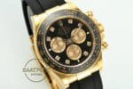 Rolex Daytona 126518LN Diamond Siyah Gold Kadran Oysterflex 4131 Super Clone ETA