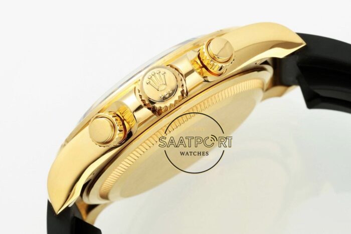 Rolex Daytona 126518LN Diamond Siyah Gold Kadran Oysterflex 4131 Super Clone ETA