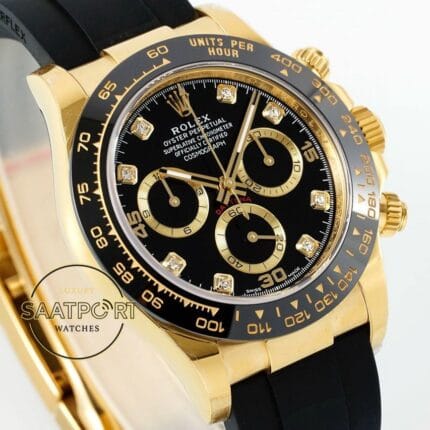 Rolex Daytona 126518LN Diamond Siyah Kadran Oysterflex 4131 Super Clone ETA
