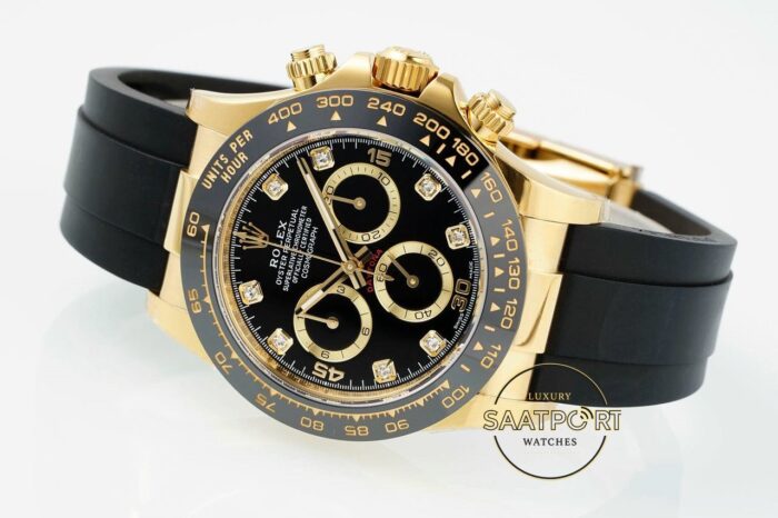 Rolex Daytona 126518LN Diamond Siyah Kadran Oysterflex 4131 Super Clone ETA