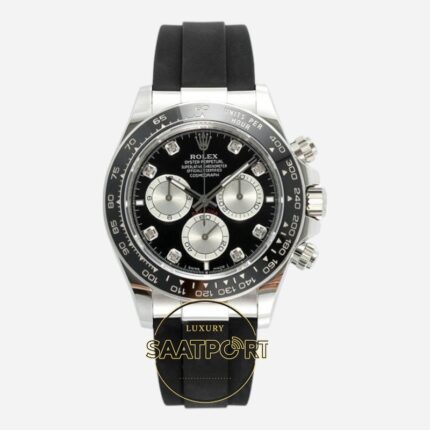 Rolex Daytona 126519LN Diamond Siyah Kadran Oysterflex 4131 Super Clone ETA