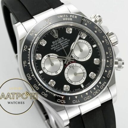 Rolex Daytona 126519LN Diamond Siyah Kadran Oysterflex 4131 Super Clone ETA