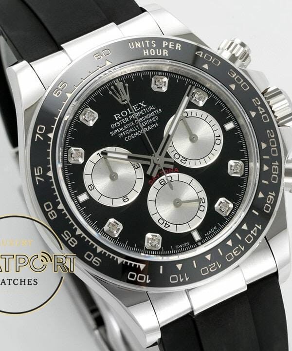 Rolex Daytona 126519LN Diamond Siyah Kadran Oysterflex 4131 Super Clone ETA