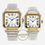 Cartier Santos W2SA0009 40mm W2SA0016 35mm Roman Rakamlı Beyaz Kadran 1847 MC Super Clone ETA