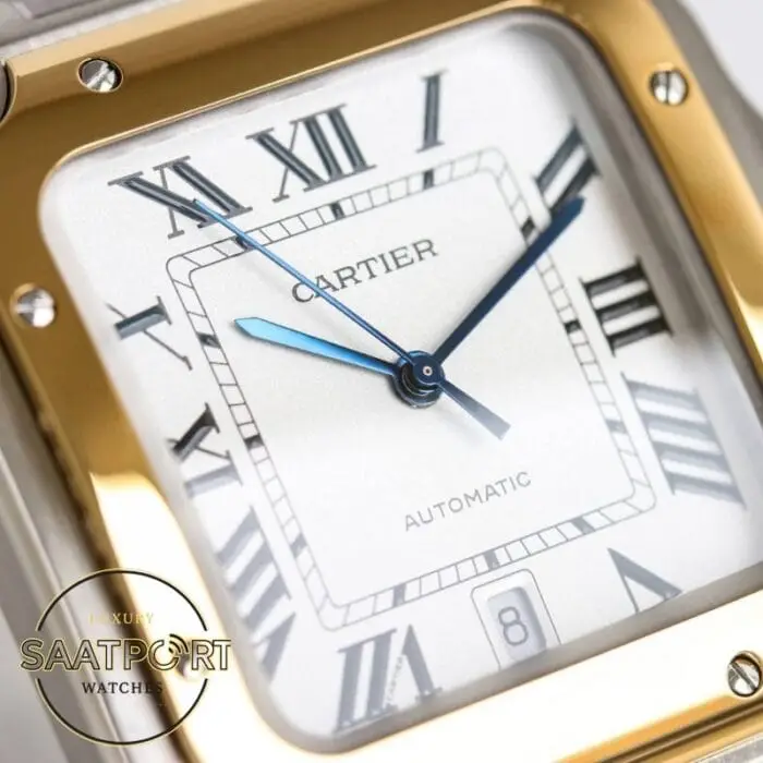 Cartier Santos W2SA0009 40mm W2SA0016 35mm Roman Rakamlı Beyaz Kadran 1847 MC Super Clone ETA