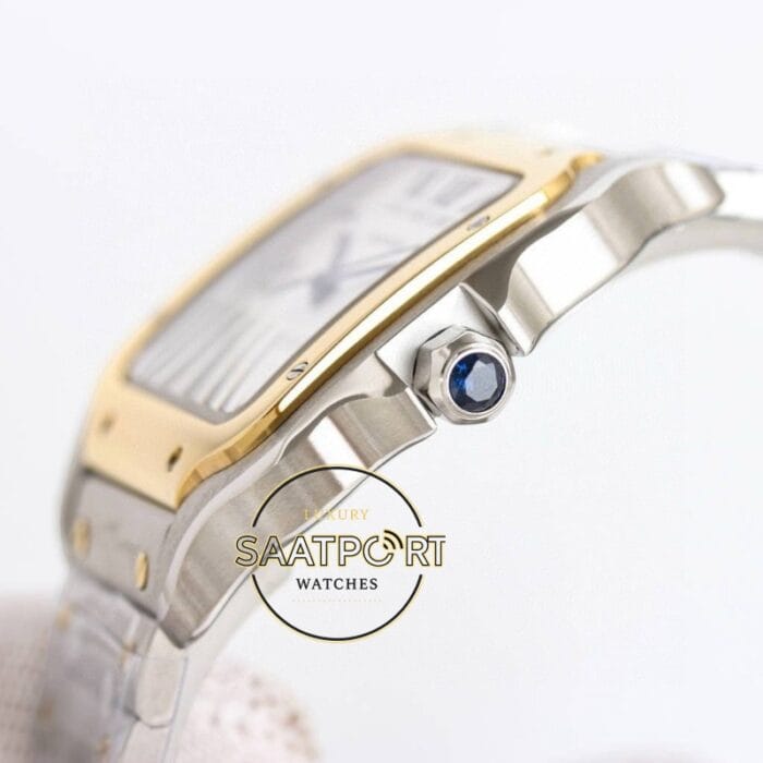 Cartier Santos W2SA0009 40mm W2SA0016 35mm Roman Rakamlı Beyaz Kadran 1847 MC Super Clone ETA