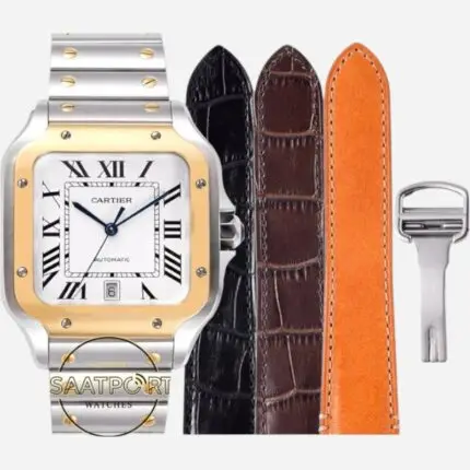 Cartier Santos W2SA0009 Gold Bezel Roman Kadran 40mm 1847 MC Super Clone ETA
