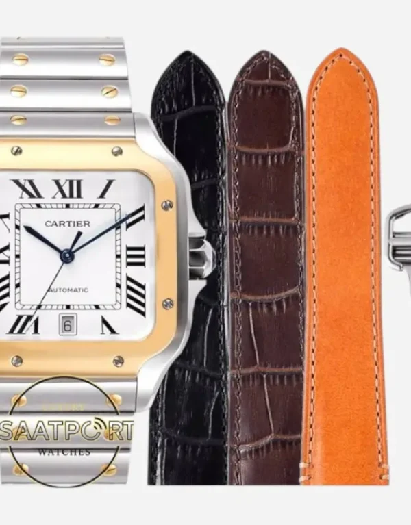 Cartier Santos W2SA0009 Gold Bezel Roman Kadran 40mm 1847 MC Super Clone ETA