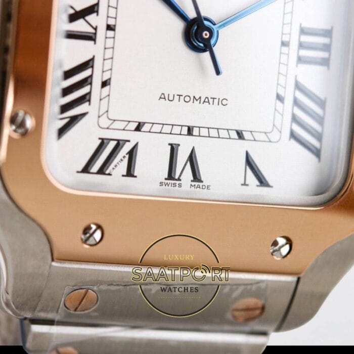 Cartier Santos W2SA0016 Roman Rakamlı 35mm Beyaz Kadran 1847 MC Super Clone ETA