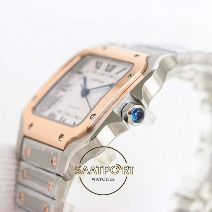 Cartier Santos W2SA0016 Roman Rakamlı 35mm Beyaz Kadran 1847 MC Super Clone ETA