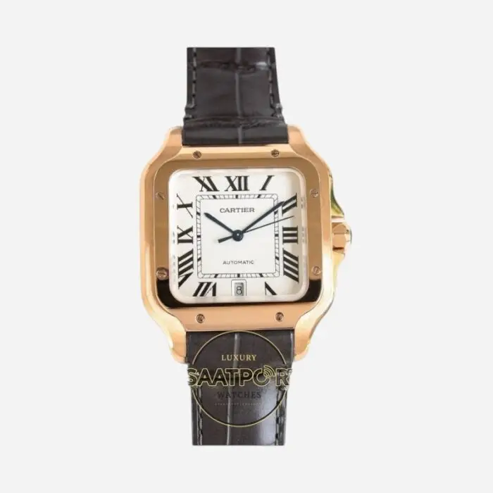 Cartier Santos WGSA0028 Rose Gold Kasa Roman Kadran 40mm 1847 MC Super Clone ETA (1)