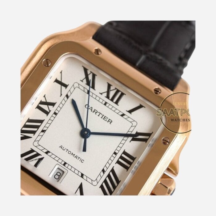 Cartier Santos WGSA0028 Rose Gold Kasa Roman Kadran 40mm 1847 MC Super Clone ETA