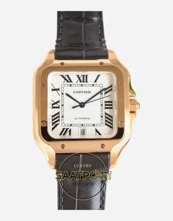 Cartier Santos WGSA0028 Rose Gold Kasa Roman Kadran 40mm 1847 MC Super Clone ETA