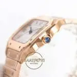 Cartier Santos WGSA0031 Full Rose Roman Rakamlı Beyaz Kadran 1847 MC Super Clone ETA