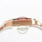 Cartier Santos WGSA0031 Full Rose Roman Rakamlı Beyaz Kadran 1847 MC Super Clone ETA