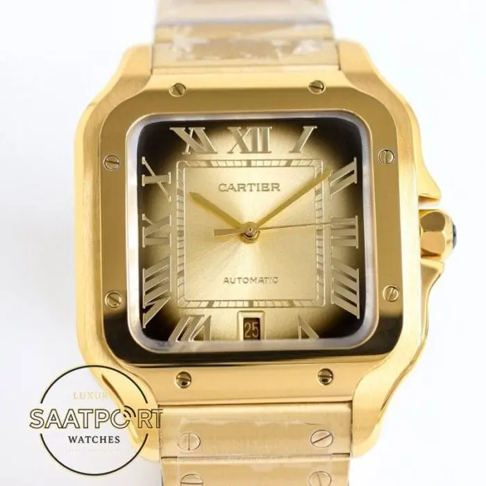 Cartier Santos WGSA0095 Full Gold Roman Rakam 1847 MC Super Clone ETA